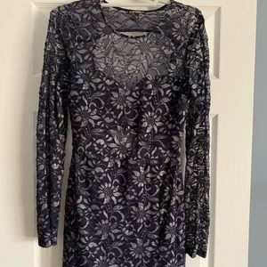 Blue silver Express dress. Worn once. Size M